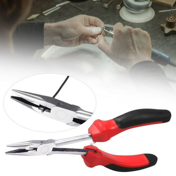 5Ijo 6-Inch Pointed-Nose Pliers|Long Reach Long Nose Pliers 6 Inches Mini Wire Cutter With High Leverage TPR Handles Jewelry Making Pliers For Hard To Reach Narrow Reduce Efforts