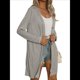 thumbnail image 2 of Cárdigan Ligero de Larga con Botones y Bolsillos para Mujer, Abierto Al Frente, Holgado y Ligero Gris L, 2 of 9