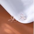 thumbnail image 3 of Solid 925 Sterling Silver Bow Stud Earrings for Women Teens Ribbon Stud Earrings Bowknot, 3 of 11