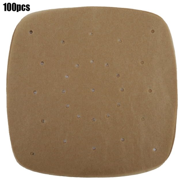 Revestimientos de papel perforados cuadrados para cocinar al vapor en freidora de aire de 7,5 pulgadas (color natural)