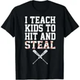 thumbnail image 1 of ALVORD T-Shirt Unisexe "I Learning To Hit And Steal Softball Dad Baseball Coach" P-5TG, 1 of 4