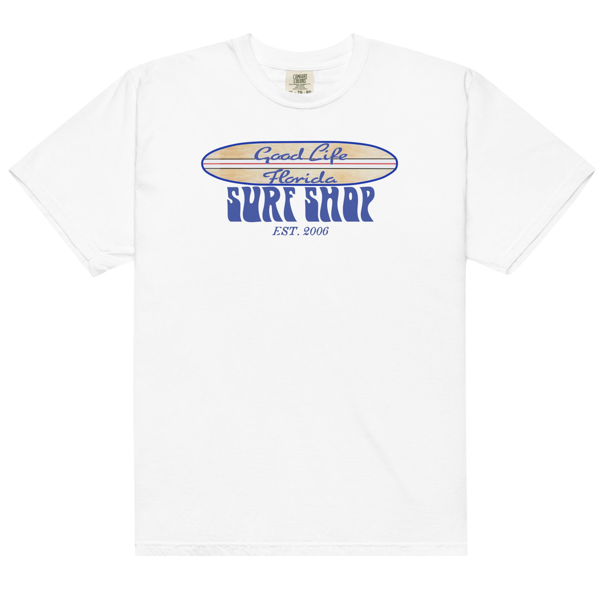 Men&rsquo;s Premium Garment Dyed Ring Spun Good Life Surf Shop Tee Shirt