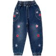 thumbnail image 4 of Peacolate 2-6T Spring Fall Summer Little Girls 2pcs Clothing Set T Shirt and Jeans,Hoodie Star,,6Years, 4 of 5