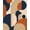 Blue, Pattern 7, variant on Design&I 8'x10' Washable Area Rug Snag-Free Burnt Orange Navy Abstract Geometric Design Contemporary Art Style with Bold Circular for Dining Room, Large Office, Lounge