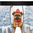 thumbnail image 4 of Playful Brussels Griffon Welcomes Winter Snowy Day with Cardinal Bird All Over Print Boxer Briefs Underwear for Men Dad Griff Dog Lover - 12017, 4 of 6