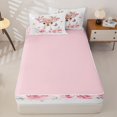 thumbnail image 4 of Castle Fairy Watercolor Floral Deer Butterfly Zipper Full Size Comforter Sets with Fitted Sheet and 2 Pillowcases,Dreamy Rose Flowers Animal Zipper Bedding Set,Blush White,Pink Reversible,4pcs, 4 of 6