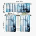 thumbnail image 3 of Blue Black Kitchen Window Tier Curtains and Valance Set, 36 Inch Abstract Art Window Curtains Set with Rod Pocket for Small Windows, Living Room or Bathroom, 3 of 6