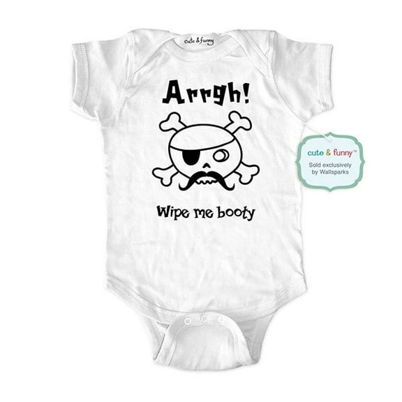 Arrgh wipe me booty - wallsparks cute & funny Brand - baby one piece bodysuit - Great baby shower gift!