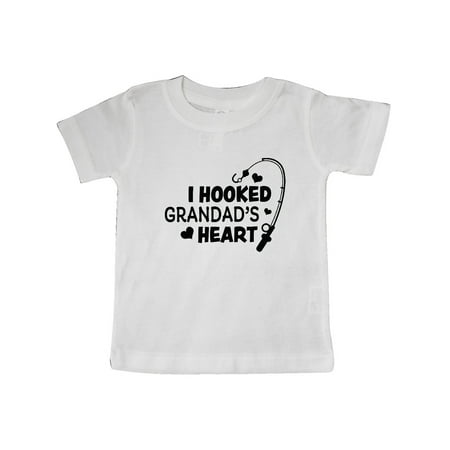 

Inktastic I Hooked Grandad s Heart with Fishing Rod Gift Baby Boy or Baby Girl T-Shirt
