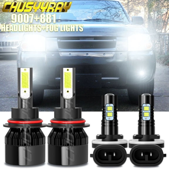 For Dodge Dakota Durango 2001-2003 6000K 9007 LED Headlight  Fog Light Bulbs 881