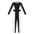 thumbnail image 5 of Alvivi Kids Girls Metallic Color Block Jumpsuit Long Sleeve Zipper Dance Bodysuit Gymnastics Unitard Silver 14, 5 of 7