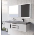 thumbnail image 6 of Thames 60" W x 19" D x 17.75" H Wall-Mounted Double Bathroom White Vanity, 6 of 9