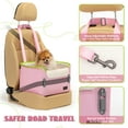 thumbnail image 3 of PETSFIT 16in Pet Booster Car Seat, Puppy Portable Dog Booster seat for Car with Clip-On Leash, Up to 25lbs (Pink), 3 of 8