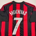 thumbnail image 2 of Autographed/Signed Andriy Shevchenko AC Milan Red/Black Soccer Futbol Jersey Beckett BAS COA, 2 of 4