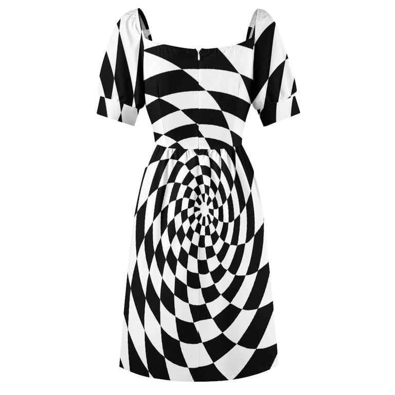Optical Illusion Op Art Black and White Dress long dress women summer evening dresses ladies - Walmart.com Optical Illusion Op Art Black and White Dress long dress women summer evening dresses ladies - Walmart.com