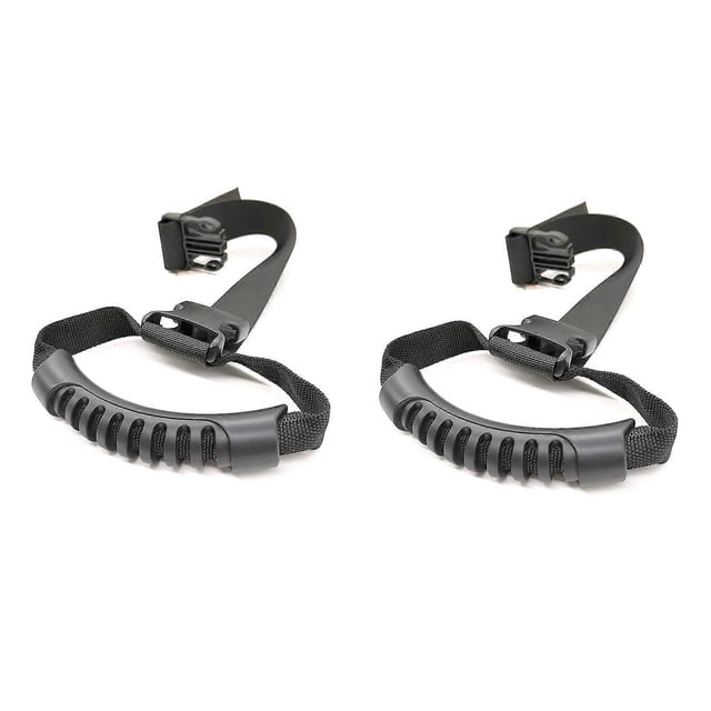 Heavy-Duty Canoe Side Mount Handle For Universal Vehicle Use, Adjustable Safety Grip Durable Rubber Handle, 2PCS Black