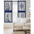 thumbnail image 2 of Nautical Navy Blackout Curtains for Bedroom Living Room Darkening Curtains 54 Inch Long Blue Lighthouse Boat Compass Ocean Short Curtain for Small Window Treatment Insulated Grommet Drapes 42"x54"x2, 2 of 9