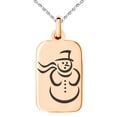 thumbnail image 1 of Gold Plated Stainless Steel Gingerbread Snowman Engraved Small Rectangle Dog Tag Charm Pendant Necklace, 1 of 1