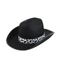 thumbnail image 2 of Western Cowboy Hat for Men Women Cowboy Cowgirl Hat Outdoor Wide Brim Retro Felt Fedora Hats Unisex Rolled up Caps, 2 of 3