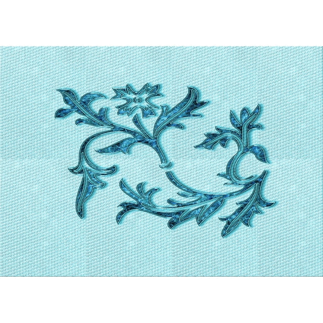 Ahgly Company Machine Washable Indoor Rectangle Transitional Electric Blue Area Rugs, 6' x 9'