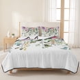 thumbnail image 3 of King Quilt Set 96''x106'', Eucalyptus Flower Lightweight Bedspread Coverlet Set with 2 Pillow Shams, Sage Green Botanical Boho Leaf Pink Breathable All Season Quilt Bedding for Bedroom/Guest Room, 3 of 9