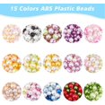 thumbnail image 6 of 1125pcs Imitation Pearl Beads 15 Colors Glass Pearls Beads ABS Plastic Loose Spacer Beads Round Pearlized Beads Bulk for Jewelry Making Vase Filler Wedding SummerCraft 3~8mm DIY, 6 of 6