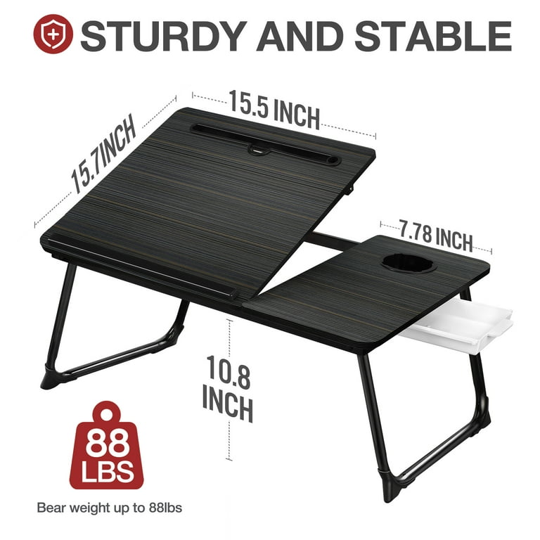  Lap Desk Laptop Bed Table: Fits up to 15.6 inch Laptop