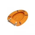 thumbnail image 5 of Renovator's Supply Wooden Elongated Toilet Seat Light Oak Finish Oval Commode Seats for Toilets Chrome Hinges, 5 of 7