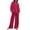 Hot Pink, variant on MuZeFu Sets for Women 2 Piece Pants Two Piece Sets for Women Womens Clothes Summer Womens Casual Shoulder Sleeved Long Sleeved Round Neck Top/Loose Straight Tube With Pocket Long Pants Set