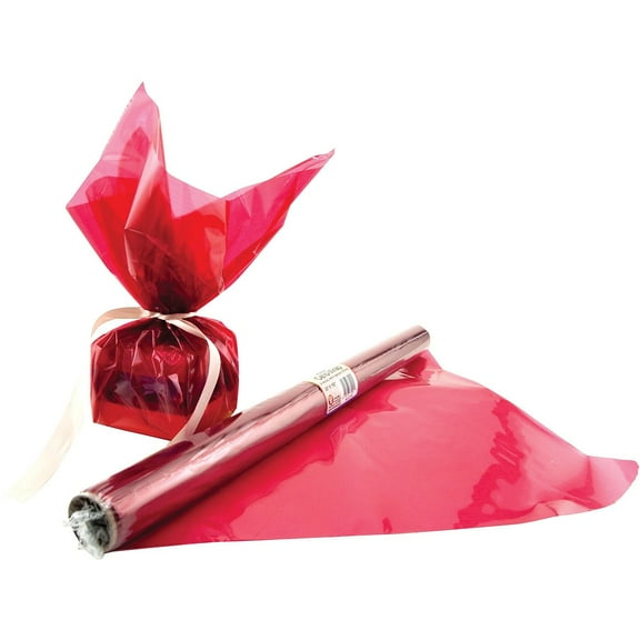 Hygloss 12.5' x 20" Cello Wrap Roll Red 2/Bd HYG71502