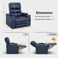 thumbnail image 6 of MCombo Triple Motors Power Recliner Chair with Power Headrest, Electric Lumbar Support, Home Theater Seating with Armrest Storage, Tray Table, Faux Leather, Blue, 6 of 11