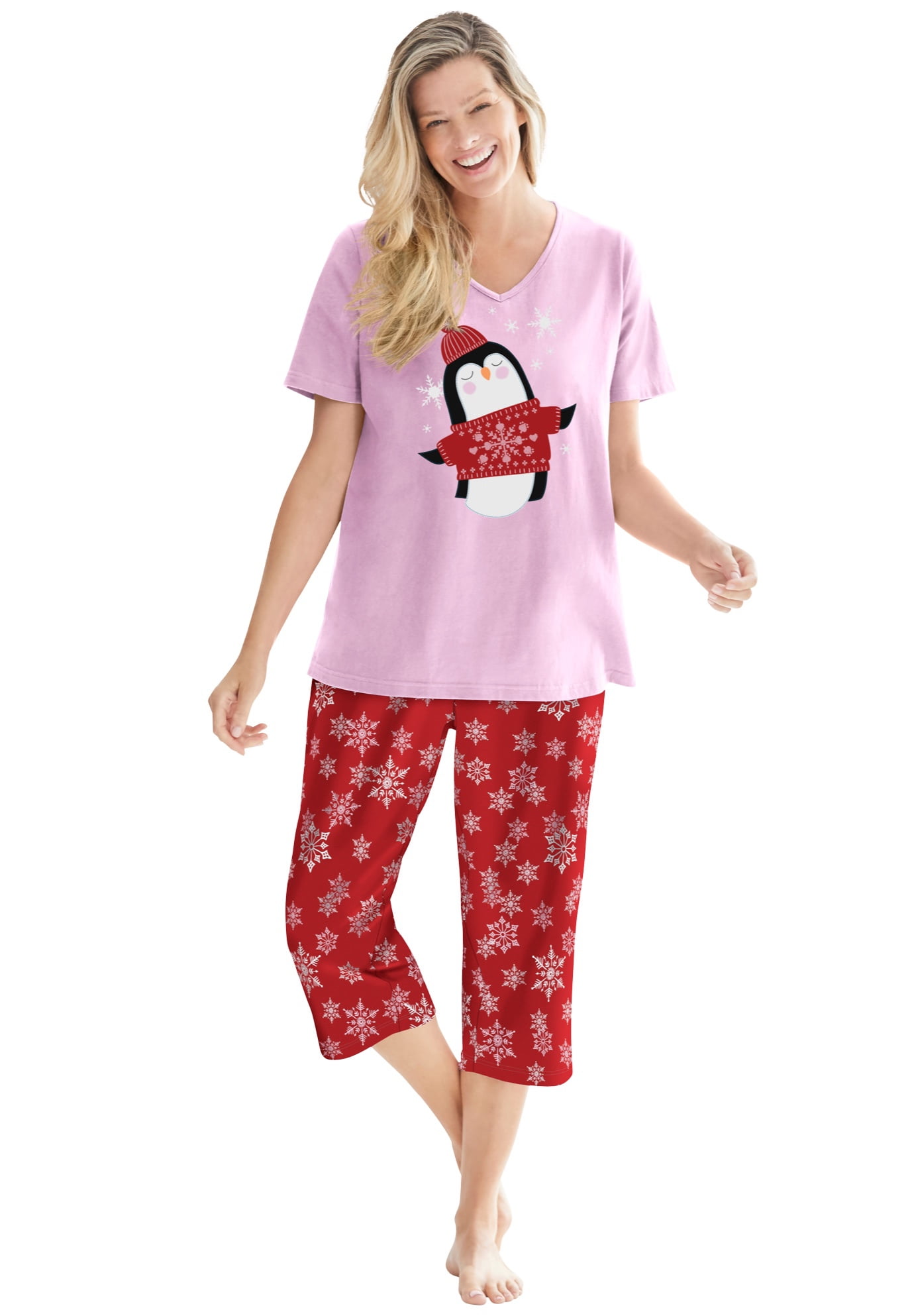 Dreams & Co. Women's Plus Size 2Piece Capri Pj Set Pajamas