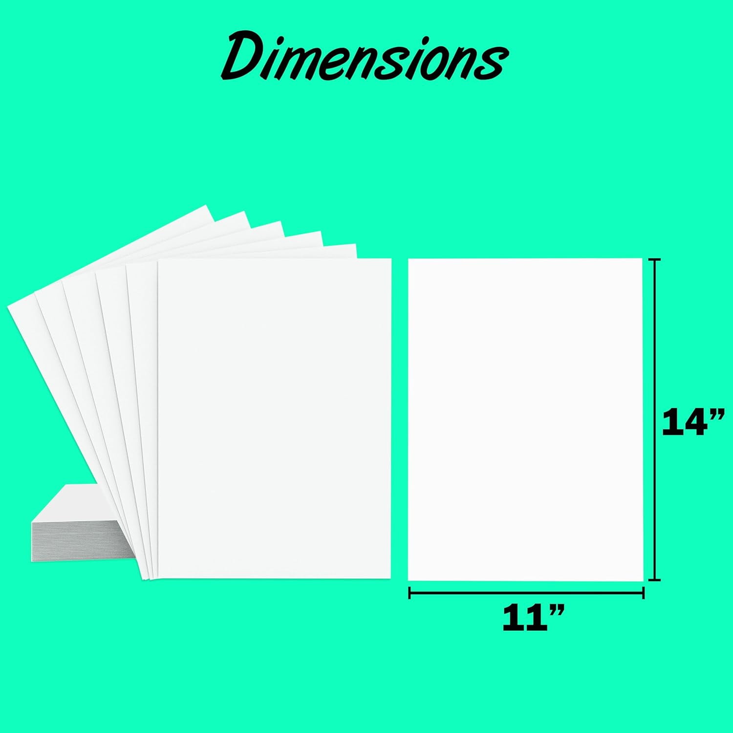 E-CLIPS USA White Poster Board 11”x14” Poster Board for Presentations & School Supplies, 100-Pack