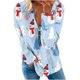 thumbnail image 1 of Sudadera de Moda Gibobby Suéter de Manga Larga con Cremallera en T Cuello Redondo Estampado Navideño Aqua L, 1 of 4