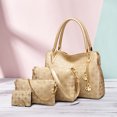 thumbnail image 2 of Bolsos para mujer NQ conjunto de 4 Bolsos bolso de hombro de piel sintética dorado, 2 of 5