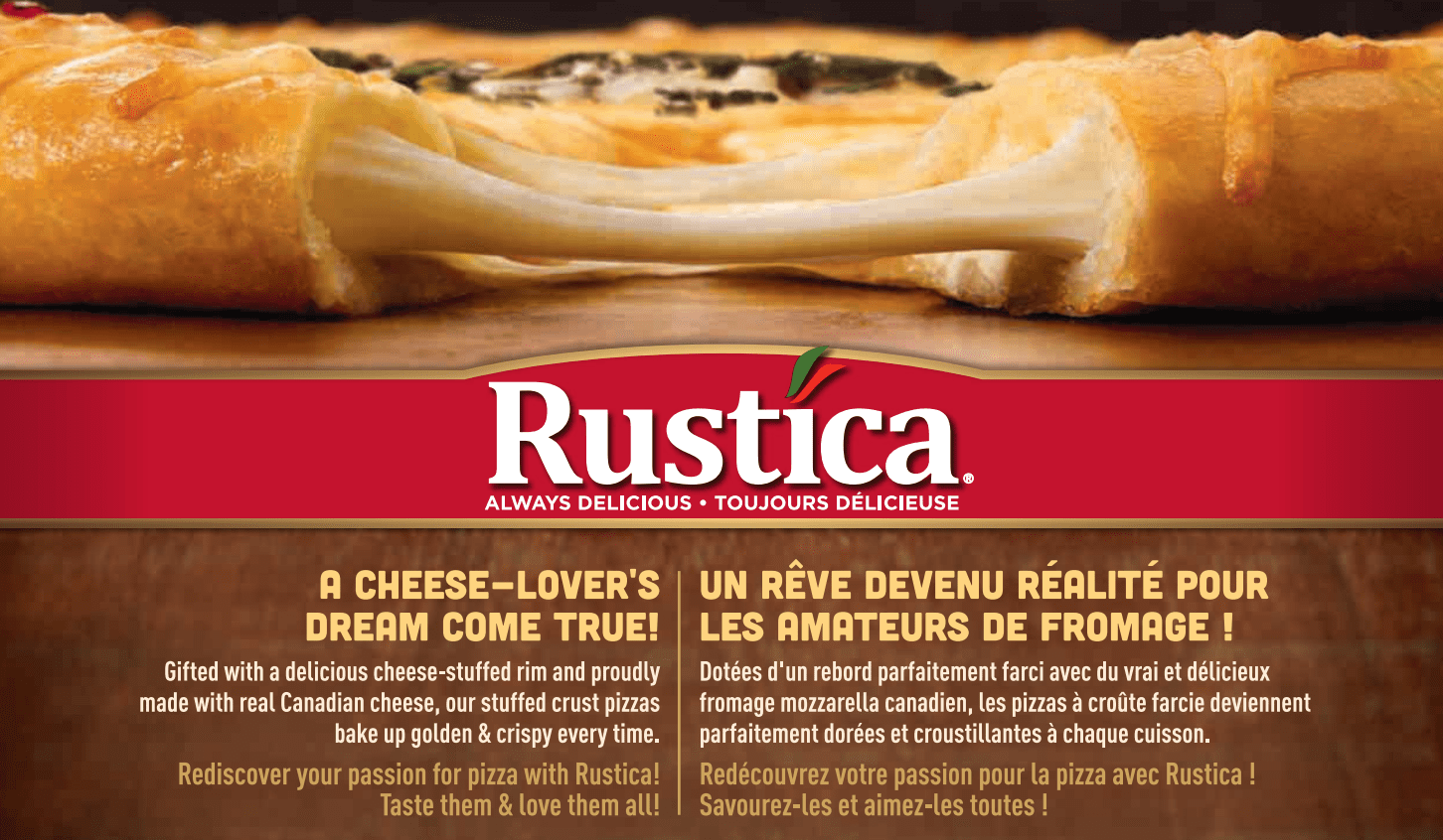 Rustica Stuffed Crust Spinach and Cheese Pizza, 677 g