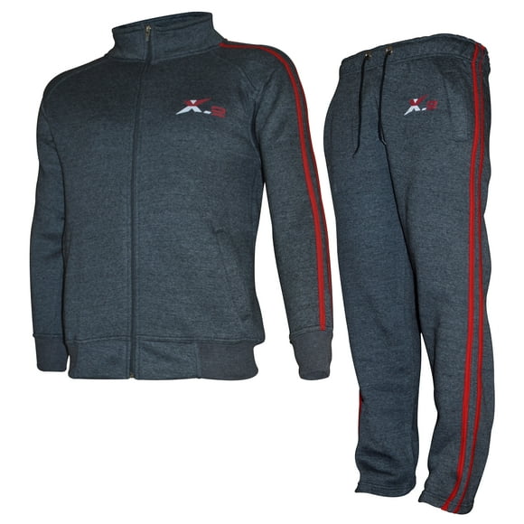 X-2 Survêtement Athlétique pour Hommes à Fermeture Éclair Complète en Molleton, Tenue de Jogging, Tenue de Sport