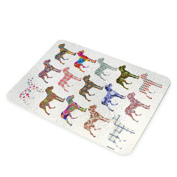 KuzmarK Glass Cheese Cutting Board 11"x7.75" - Great Dane Dog