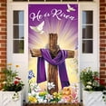 thumbnail image 4 of YWIYIUD 1PC Happy Easter Door Cover Easter Decorations, 71x35 Inch Easter Rabbit Eggs Door Banner Welcome Easter Banner Spring Theme Rabbit Door for Front Door Wall Indoor Outdoor Home Decor, 4 of 7
