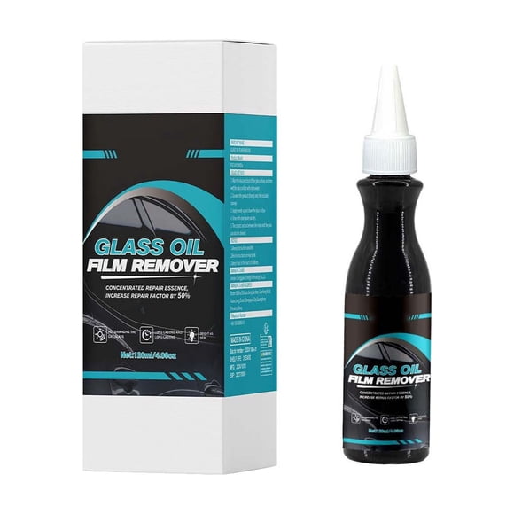 SIYTUAU Car Oil Film Remover 120Ml 4.2Fl Oz Glass Oil Film Removal Dirt Removal Powerful Oil Film Paste For Windshield With Sponge Plastic