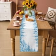 thumbnail image 2 of Teal Blue Wisteria Table Runner 70 Inches, Sprinng Summer Pastoral Botanical Bed Runner Dresser Scarves Tabletop for Indoor Outdoor Parties/Ceremony/Banquet, 13" x 70", 2 of 9