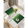 thumbnail image 5 of St. Patrick's Day Placemats Set of 12, Spring Shamrocks Farmhouse Green Checkered Placemats for Dining Table, Place Mats for Kitchen Tabletop, Waterproof Wipeable Dining Table Mats Set, 5 of 9