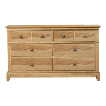 Furniture of America Stratford 6-Drawer Solid Wood Bedroom Double Dresser, Natural Oak