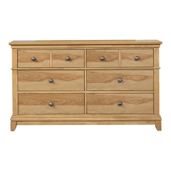 Furniture of America Stratford 6-Drawer Solid Wood Bedroom Double Dresser, Natural Oak