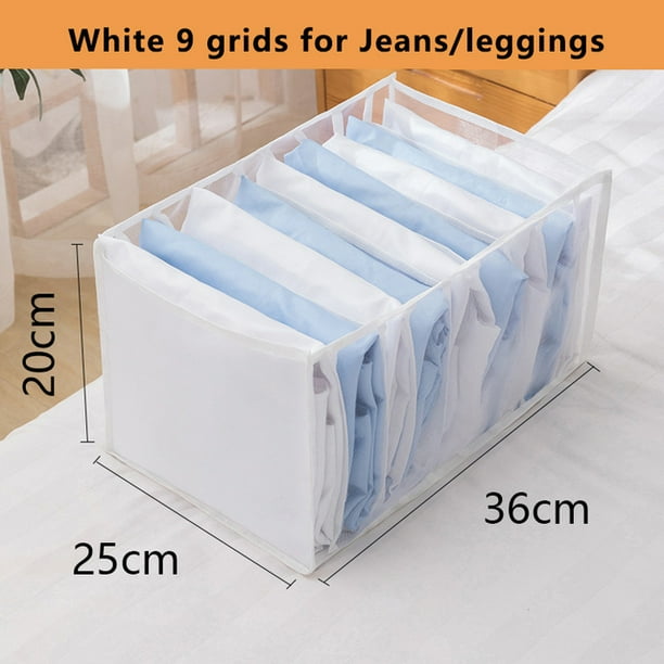 Organizador de pantalones, caja de almacenamiento de camisetas y vaqueros, organizador de armario doblado, cajas divisorias de cajones, organizadores de ropa interior, almacenamiento para ropa