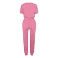 thumbnail image 5 of Frostluinai Two Piece Sets for Women Summer Short Sleeve Crew Neck Tops Drawstring Jogger Pants Lounge Solid Sweatsuits Loose Outfit with Pocket, 5 of 5