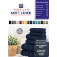thumbnail image 2 of American Soft Linen Navy Blue Towel Set 100% Turkish Cotton Towels for Bathroom 6 Piece, 2 of 7
