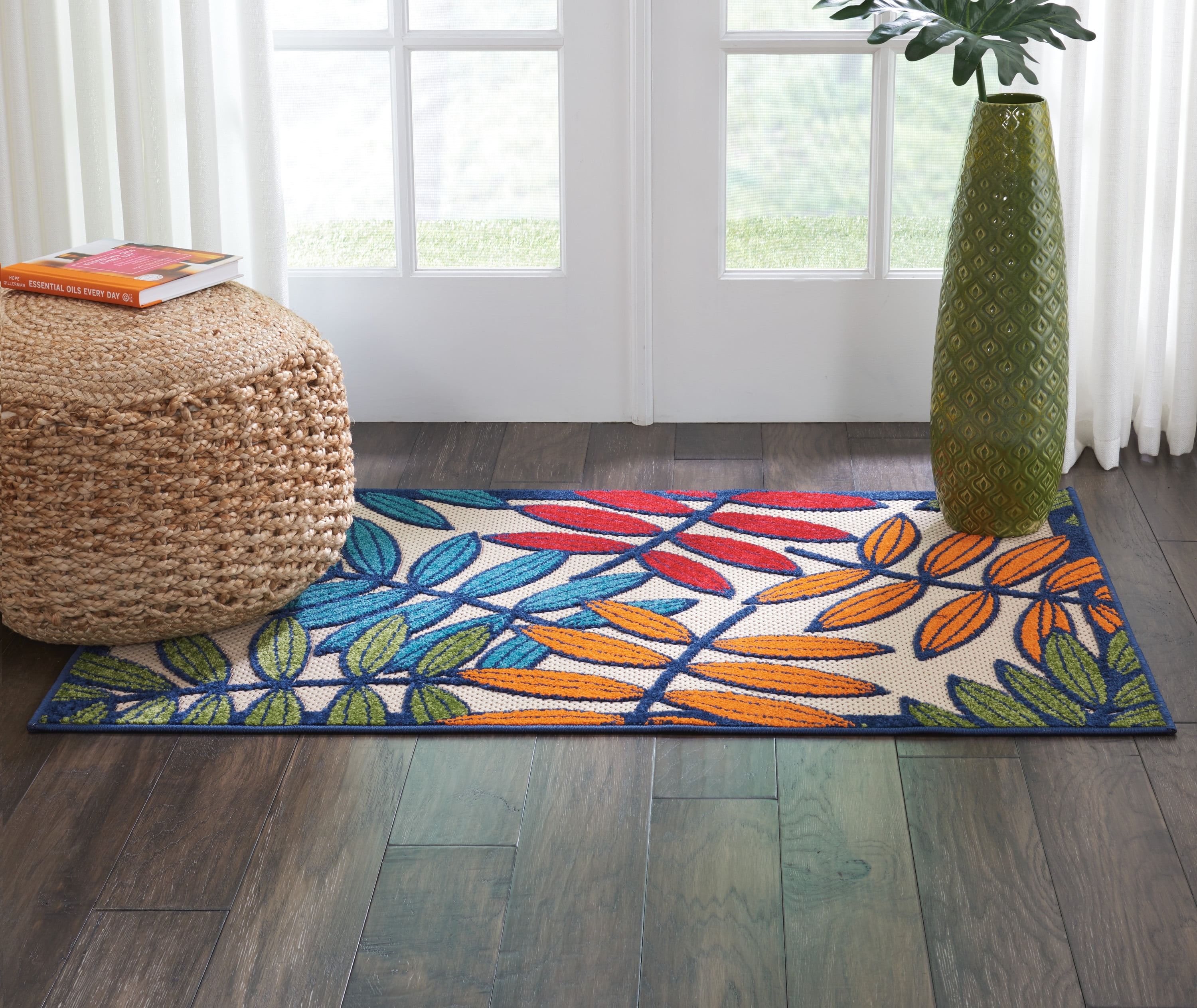 Nourison Aloha Indooroutdoor Botanical Multicolor Area Rug Walmart