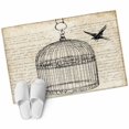 thumbnail image 6 of Retro Birdcage Bathroom Rug Washable 2x3 Entryway Rug Non Slip Vintage Abstract Art Bird Front Door Mat Low Pile Indoor Doormat Throw Floor Carpet for Kitchen Bedroom Entrance, 6 of 8