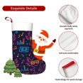 thumbnail image 5 of Flannel Christmas Stocking 17.7×11×7in Soft And Light Touch Good Socks Splicing Design Can Be Used For Hanging Neon Party Axolotls - 80s Synthwave, 5 of 8